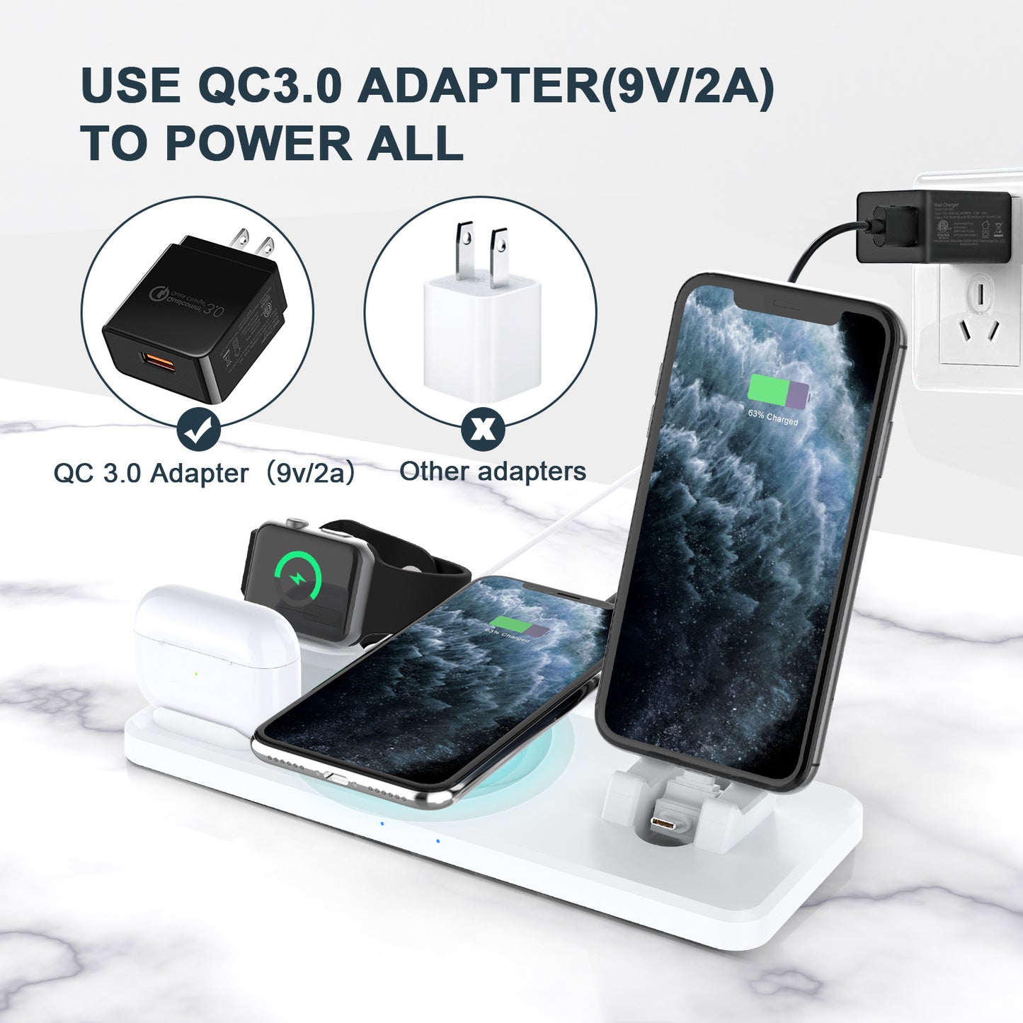 Wireless Charger Multifunctional Six-In-One All-In-One Bracket 15W Wireless Charger